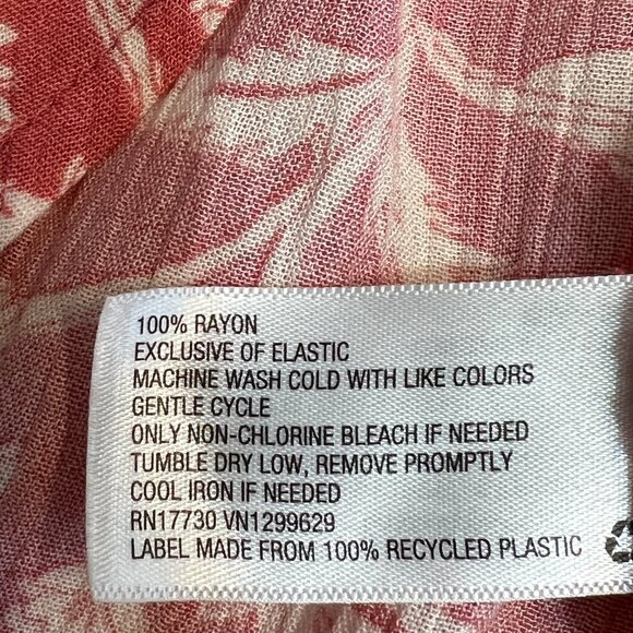 Knox Rose Red Floral Sleeveless Button Front Dress M Rayon Smocked Boho Summer - Picture 6 of 9